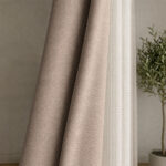 Draperie Bej de Textură 100% Blackout Lazio - imagine 2