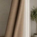Draperie Bej-Caramel de Textură 100% Blackout Lazio - imagine 2
