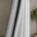 Draperie Gri Deschis de Textură 100% Blackout Lazio - imagine 2