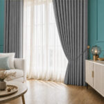 Draperie Gri-Mediu de Textură 100% Blackout Lazio