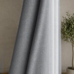 Draperie Gri-Mediu de Textură 100% Blackout Lazio - imagine 2