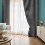 Draperie Gri Închis de Textură 100% Blackout Lazio