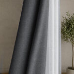 Draperie Gri Închis de Textură 100% Blackout Lazio - imagine 2