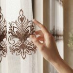 Perdea Ivory din Inișor cu Broderie Maro