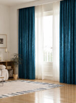 Draperie de Textură Nisip Turcesc Albastru-Turcoaz - imagine 2