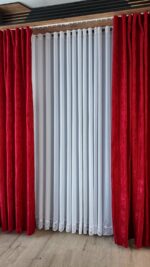 Draperie de Textură Nisip Turcesc Burgundi L1.75m/H2.58m cu Rejansă Wave - imagine 2