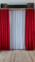 Draperie de Textură Nisip Turcesc Burgundi L1.75m/H2.58m cu Rejansă Wave - imagine 3