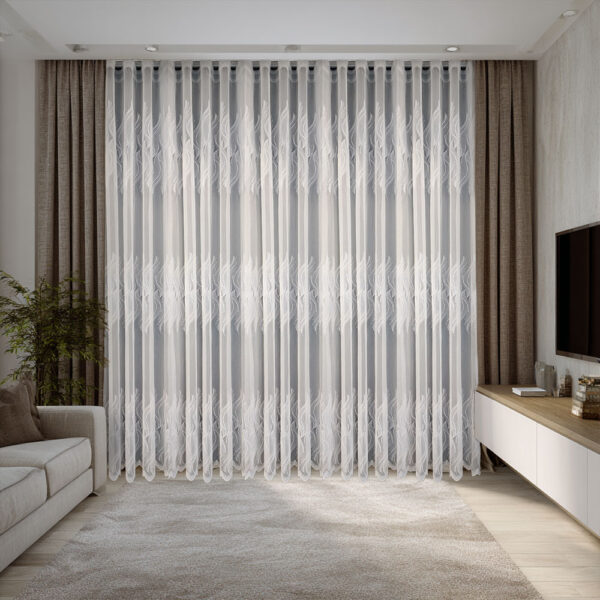 Perdea Ana cu Broderie Decorativă Alb 12772