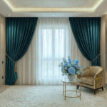 Draperie de Textura Groasa YEMEN 80% Blackout Turcoaz