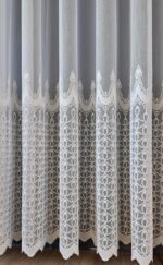 Perdea din Bambus cu Broderie Crem 80923 - imagine 5
