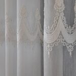 Perdea din Bambus cu Broderie Crem 80923