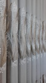 Perdea din Bambus cu Broderie Crem/Maro 25pr406 - imagine 4
