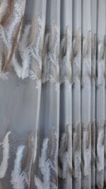 Perdea din Bambus cu Broderie Crem/Maro 25pr406