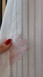 Perdea Cristal Albă cu Broderie Jos - imagine 3