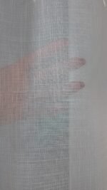 Perdea din Inișor cu Broderie in 2 Randuri Crem - imagine 3