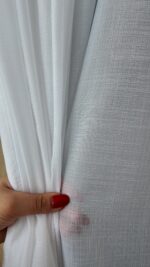 Perdea Cristal Albă cu Broderie Florală Jos 6838-55 - imagine 5