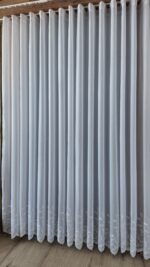 Perdea Cristal Albă cu Broderie Florală Jos 6838-55 - imagine 6