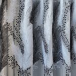 Perdea din Bambus cu Broderie Alb/Negru 25pr406
