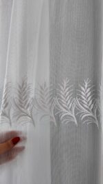 Perdea cu Broderie Elegantă Albă 80877 - imagine 5