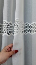 Perdea Cristal cu Broderie Albă GPR-012-07-03 - imagine 5