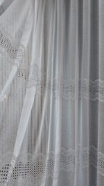 Perdea din In cu Broderie Elegantă Albă 12492 - imagine 5