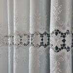 Perdea Cristal cu Broderie în 3 Randuri Albă BRD-5658-55-03