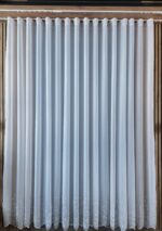 Perdea Cristal cu Broderie Florală Jos Alb/Gri 6838-55-11 - imagine 5