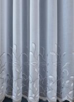 Perdea Cristal cu Broderie Florală Jos Alb/Gri 6838-55-11
