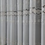 Perdea din Inișor cu Broderie in 2 Randuri Crem BRD-6961-72-03