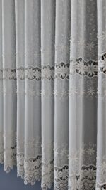Perdea din Inișor cu Broderie in 2 Randuri Crem BRD-6961-72-03