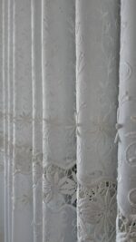 Perdea din Inișor cu Broderie in 2 Randuri Crem BRD-6961-72-03 - imagine 2