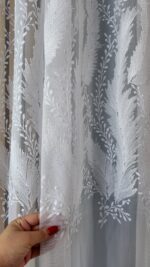 Perdea din Bambus cu Broderie Albă 25pr406 - imagine 7