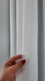 Perdea Cristal cu Broderie Florală Jos Alb/Maro 6838-55 - imagine 5