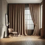 Draperie de Textura Groasa 80% Blackout Sankt Petersburg Bej Auriu L3m/H2.45m cu Rejansa de Bară