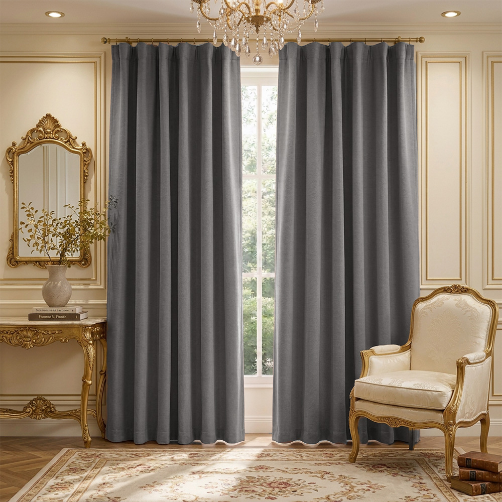 53 Draperie Petek 14202 Gri Antracit 3768 - imagine 1