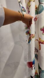 Draperie din Material Gros 70% Blackout cu Imprimeu Colorat de Fluturi - imagine 4