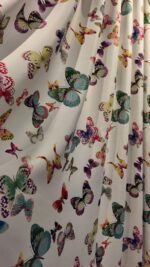 Draperie din Material Gros 70% Blackout cu Imprimeu Colorat de Fluturi - imagine 2