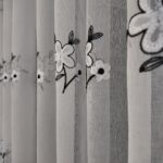 Perdea din In cu Broderie Florală Neagră ARSB-76 - imagine 4