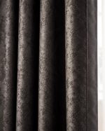 Draperie Lucioasă  Asya Uni Blackout 90% Negru - imagine 2