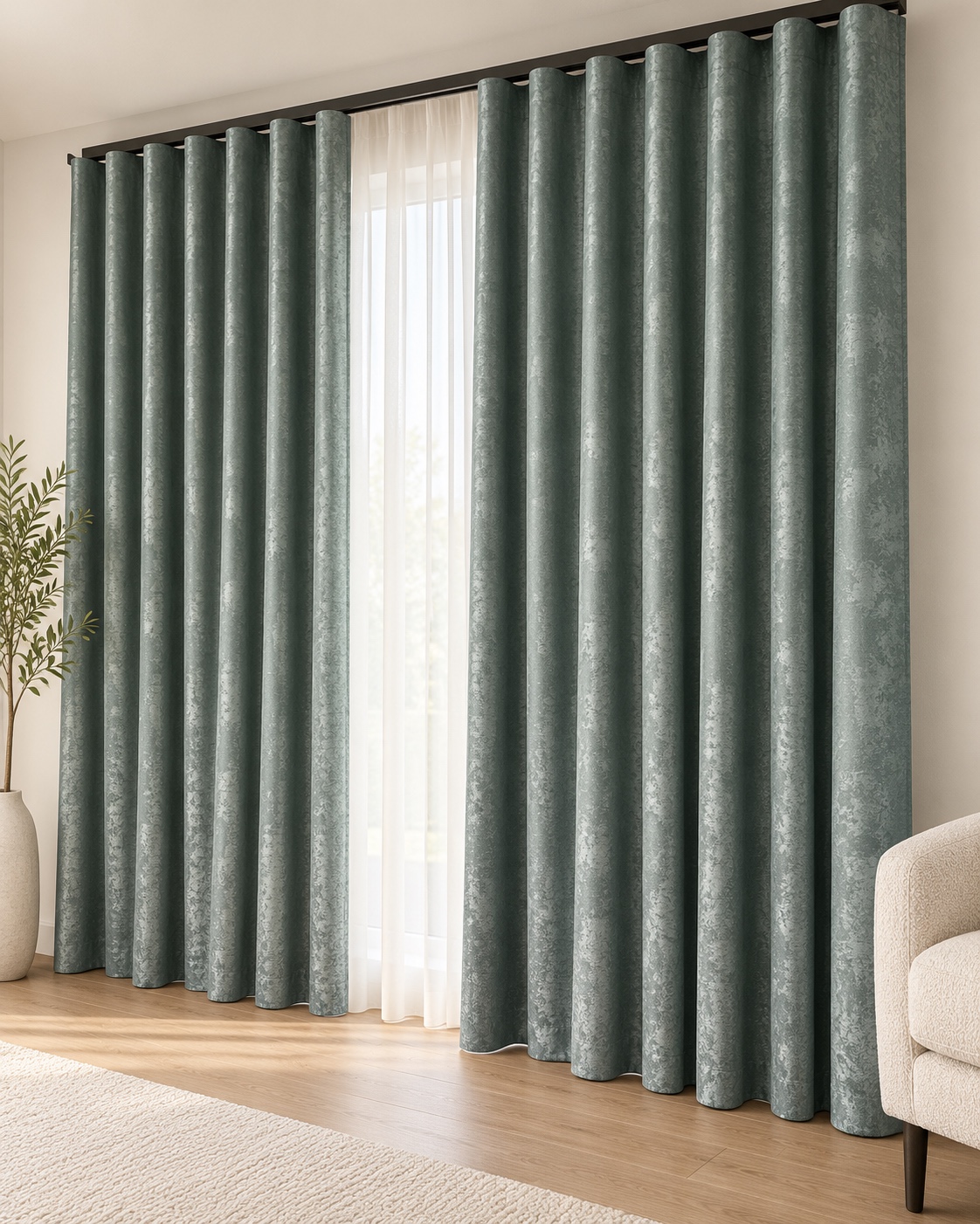 WhatsApp Image 2026-10-19 at 15.19.10 Draperie Lucioasă Asya Uni Blackout 90% Verde Mentă - imagine 1