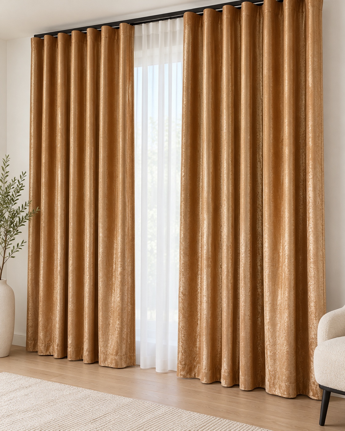WhatsApp Image 2026-10-19 at 15.19.18 Draperie Lucioasă Asya Uni Blackout 90% Auriu - imagine 1