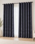 Draperie Lucioasă  Asya Uni Blackout 90% Gri Închis